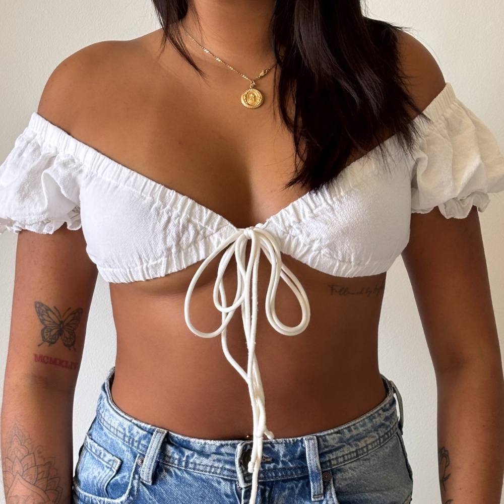 white see through beach top